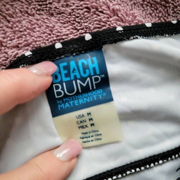 Maternity Black Polka Dots Bikini Tankini Top Swimsuit - Picture 4 of 4